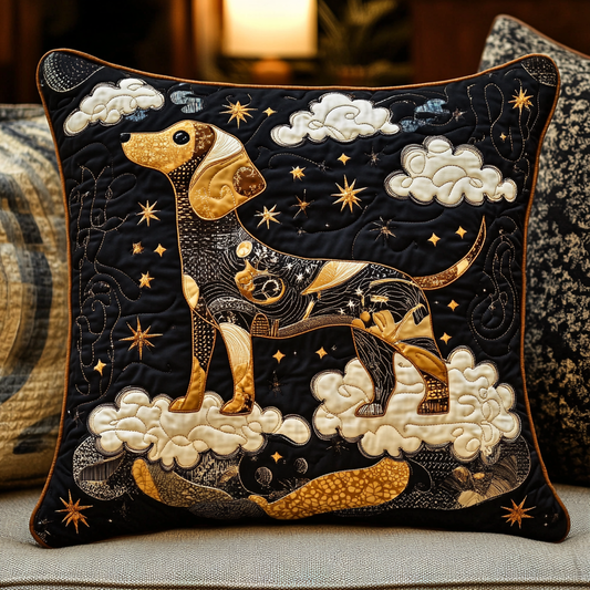 Celestial Dachshund DAI090125364 Quilted Pillow Case