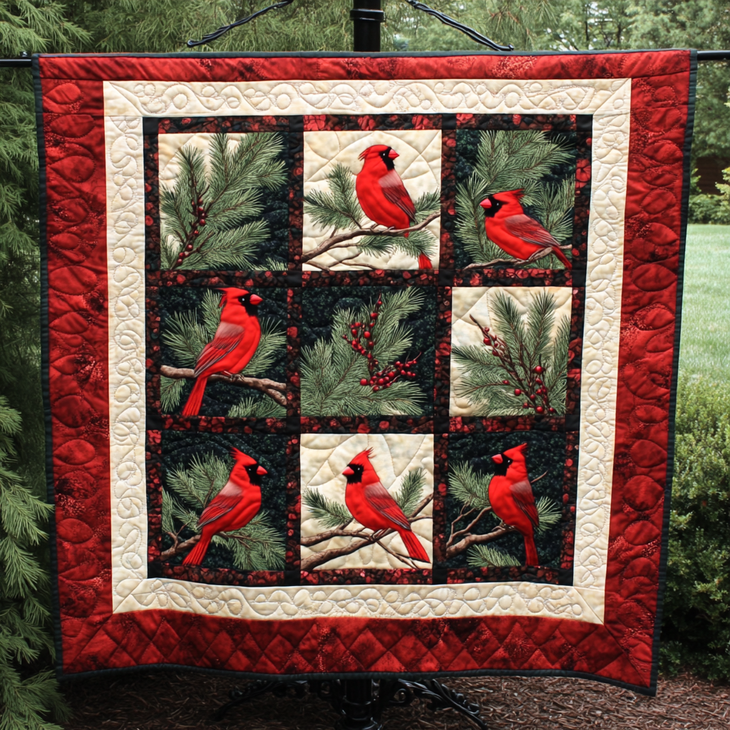 Christmas Cardinal TAI091024009 Quilt Blanket