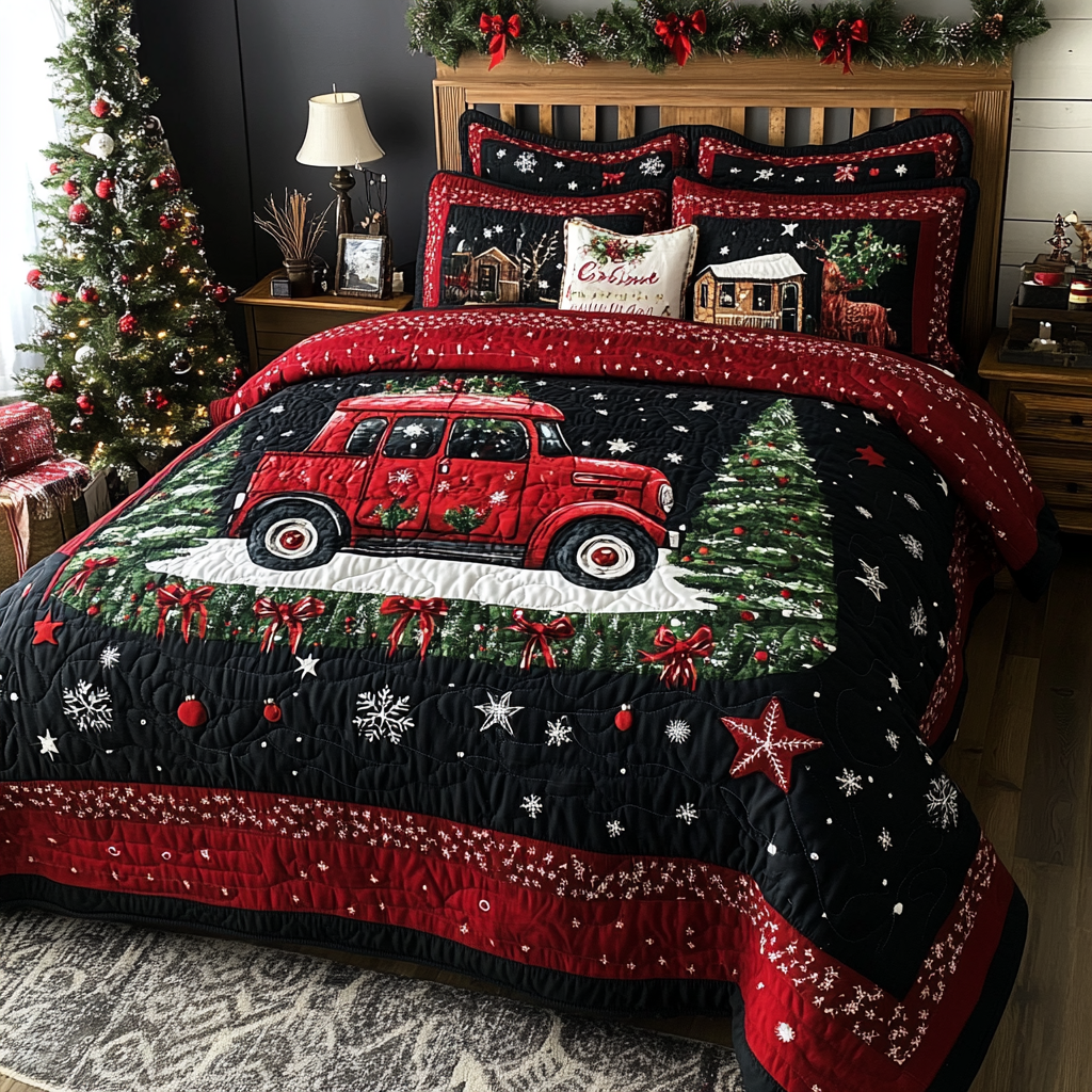 Christmas Truck TAI041024566 Quilt Bedding Set