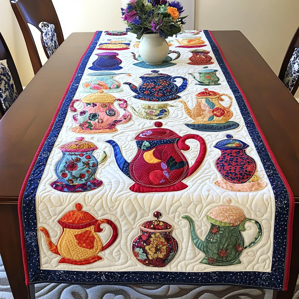 Teapot TAI041024258 Quilted Table Runner