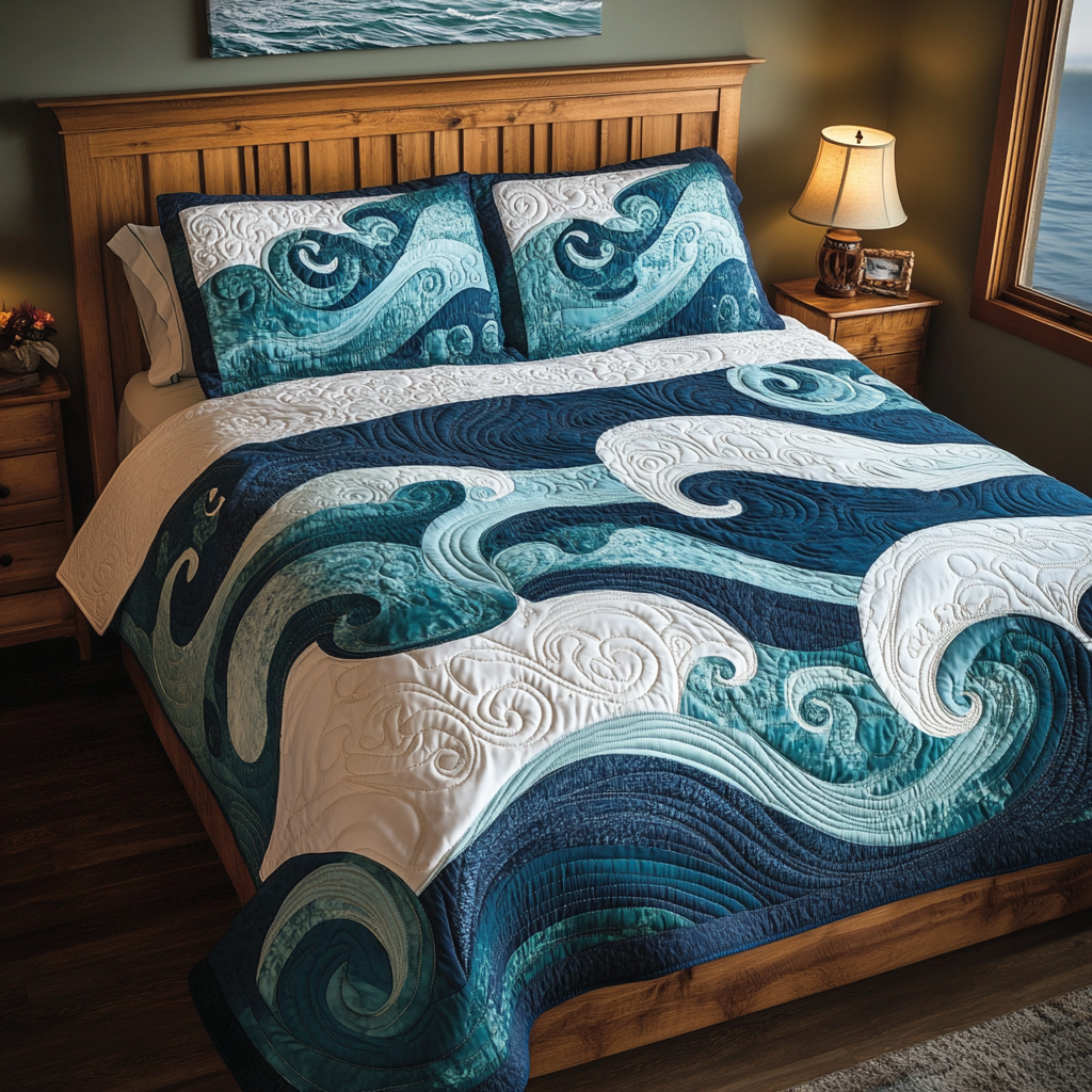 Sea Wave TAI111124169 Quilt Bedding Set