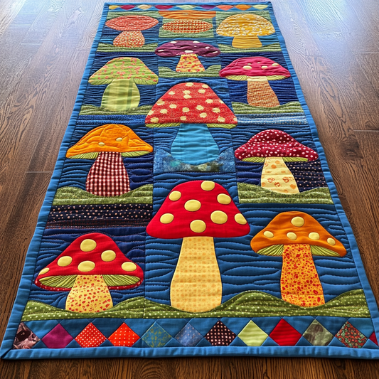 Mushroom DAI200125339 Quilted Table Runner