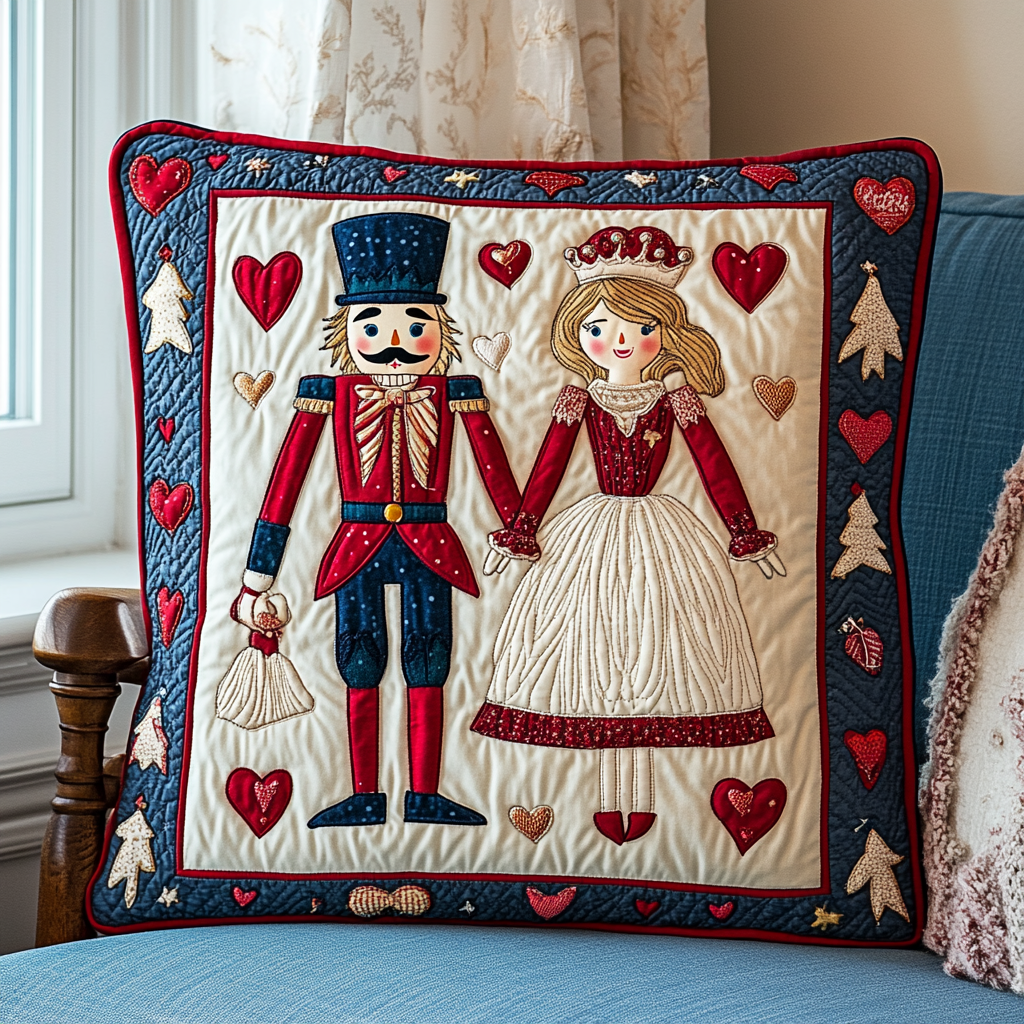 Valentine Nutcracker DAI090125339 Quilted Pillow Case