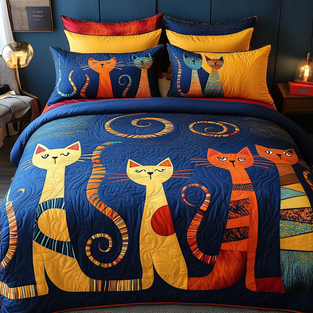 Cats TAI201124189 Quilt Bedding Set