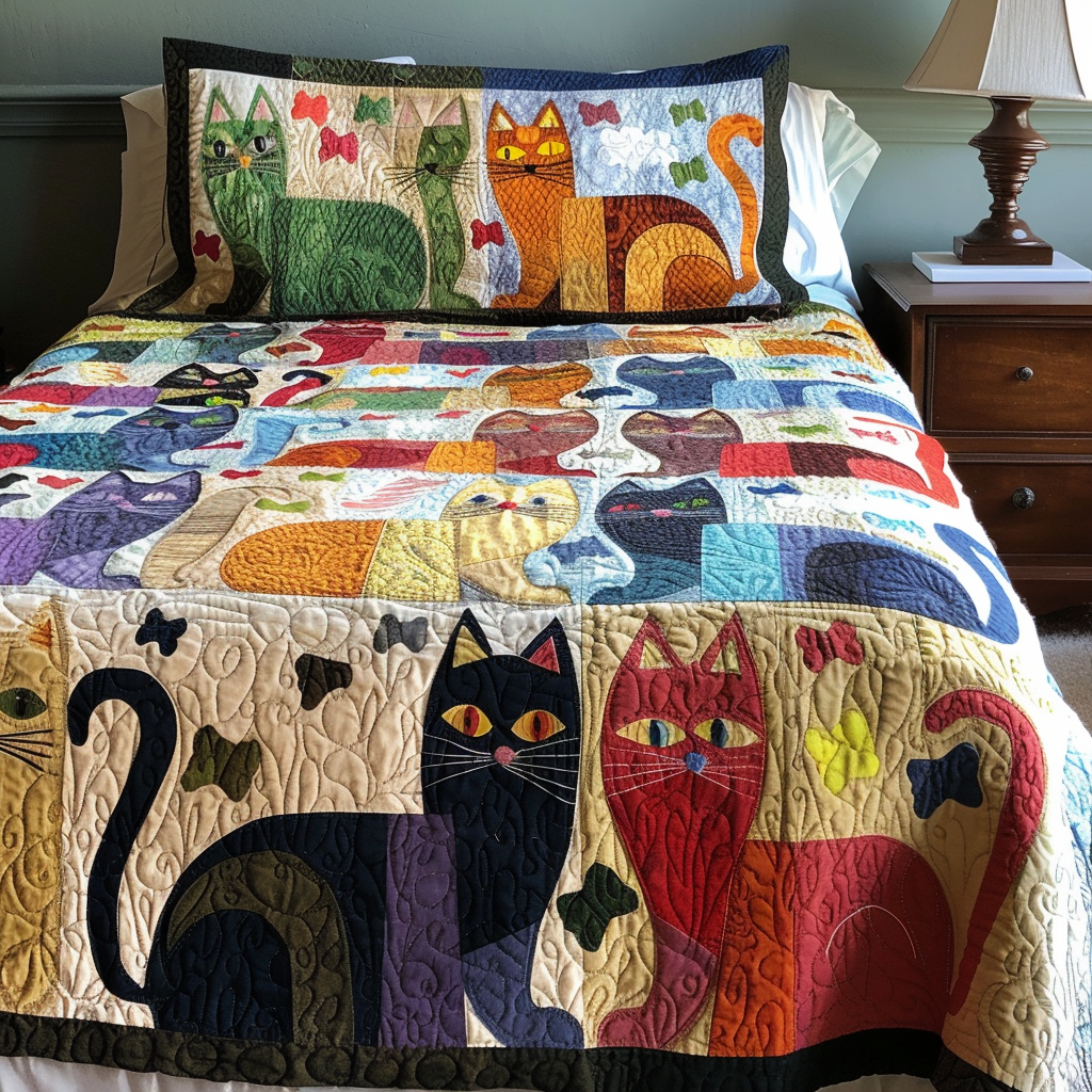 Cat TAI041024582 Quilt Bedding Set