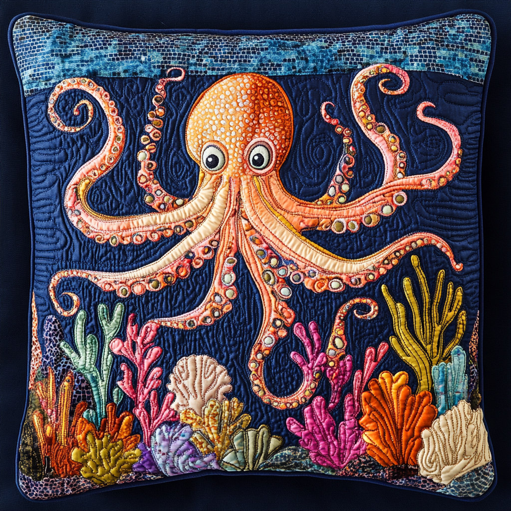 Octopus DAI110225321 Quilted Pillow Case