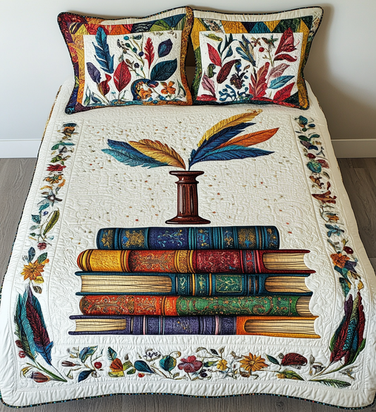 Book And Quill DAI051224127 Quilt Bedding Set