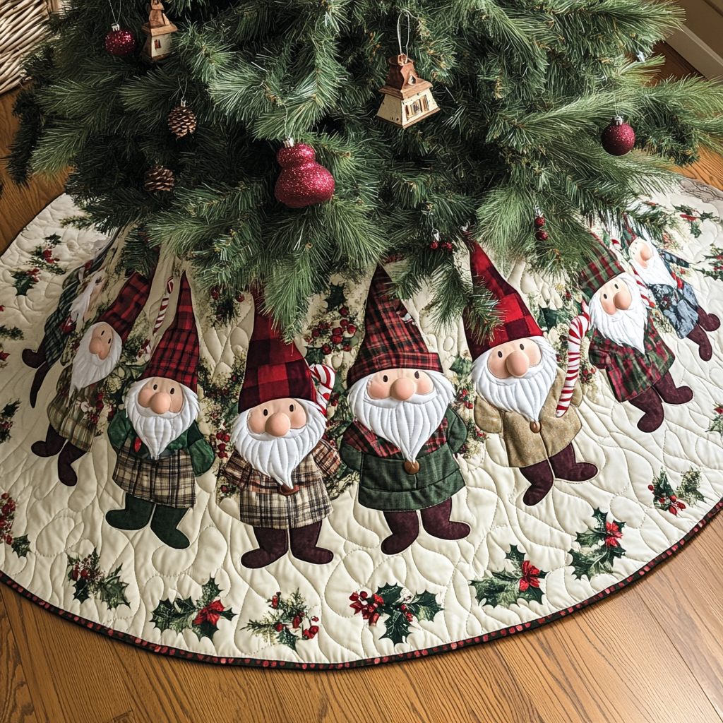 Christmas Gnome TAI041024109 Quilted Tree Skirt