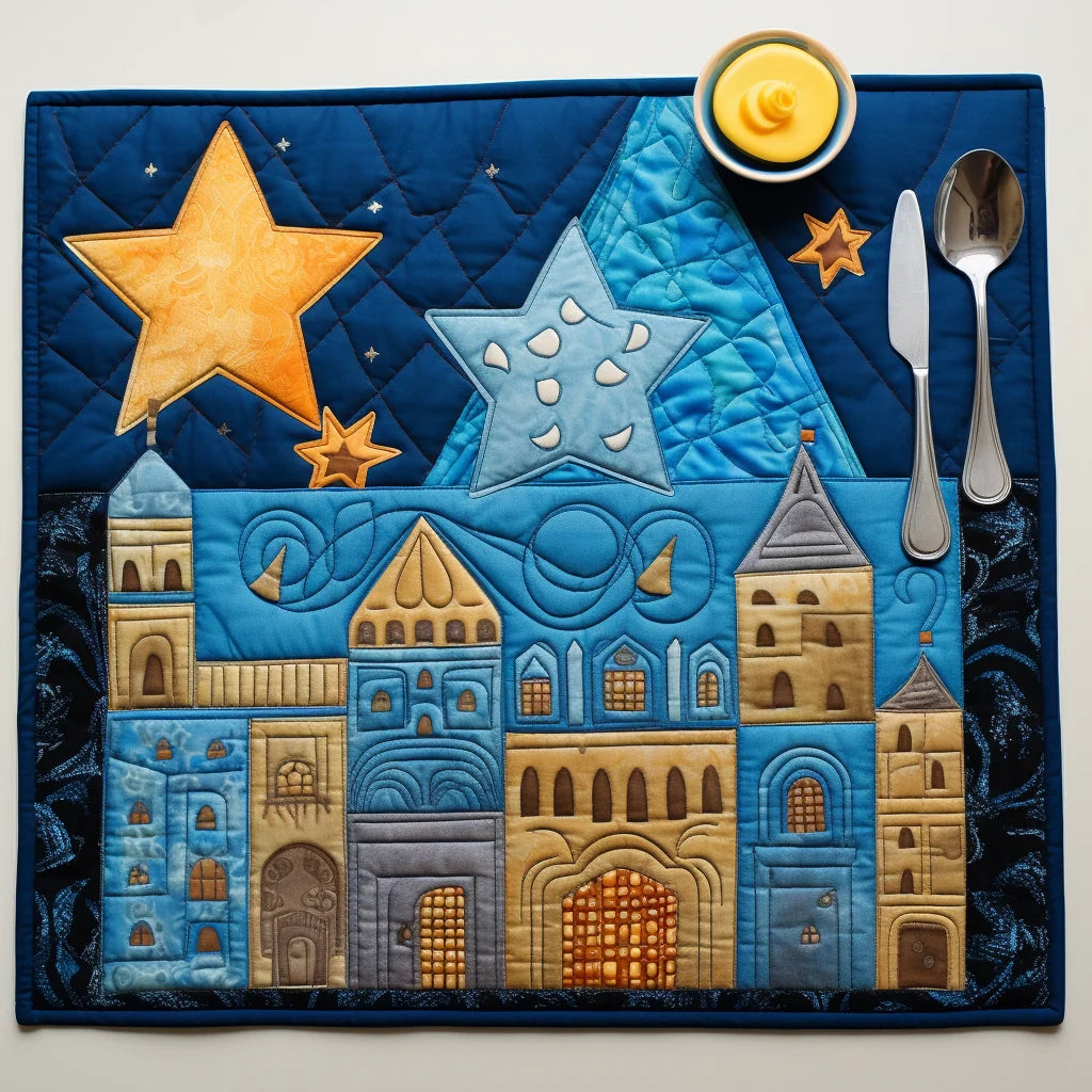 Jewish Hanukkah TAI040124366 Quilted Placemats