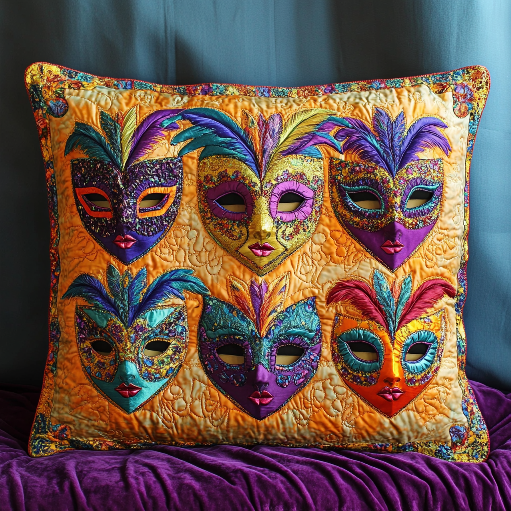 Mardi Gras DAI200125273 Quilted Pillow Case