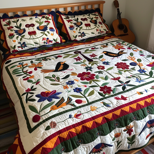 Birds In Flower Garden TAI251124013 Quilt Bedding Set