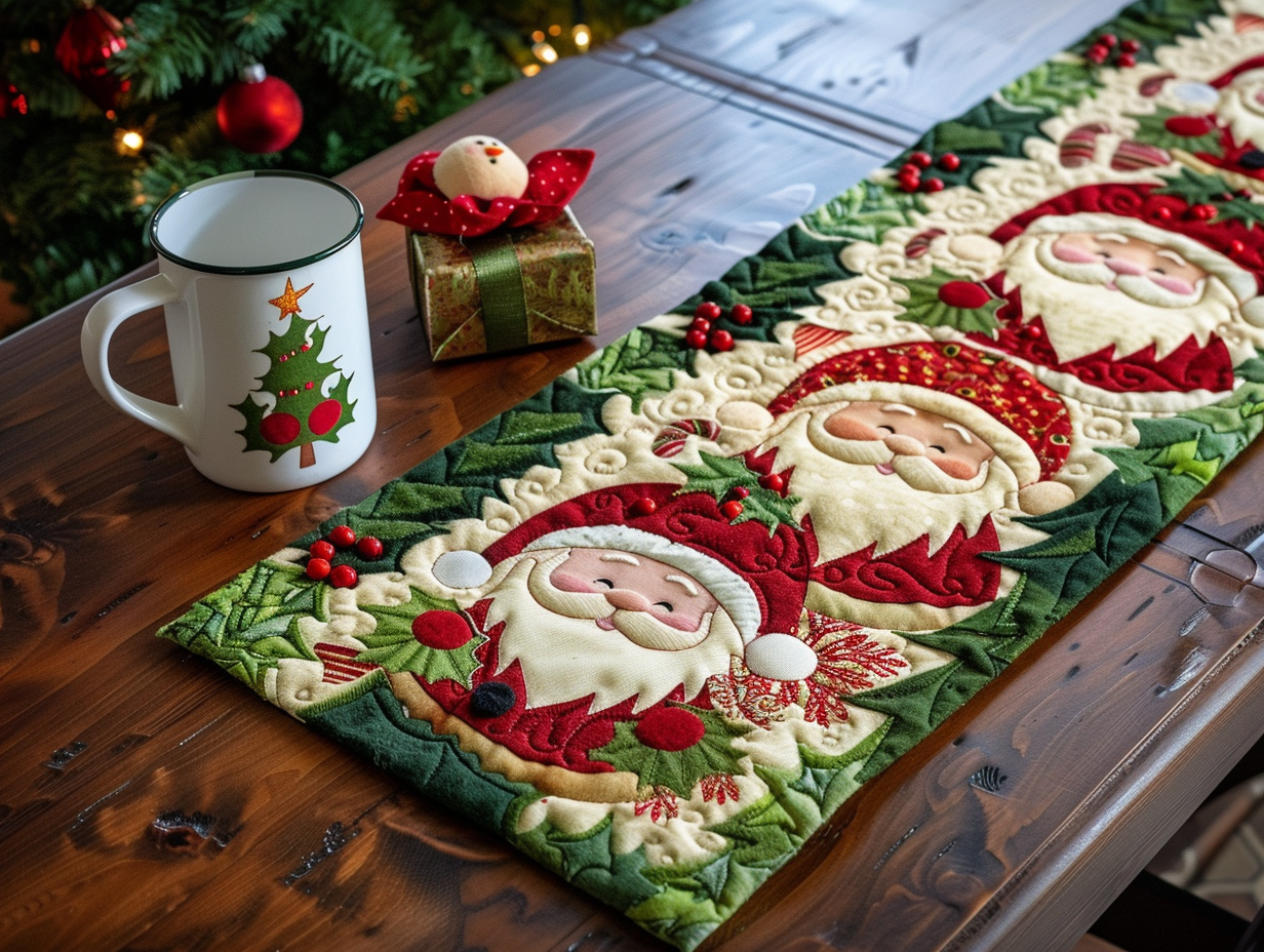 Christmas Santa TAI010824008 Quilted Table Runner