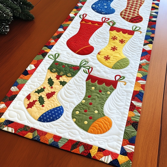 Christmas Stocking DAI231124165 Quilted Table Runner