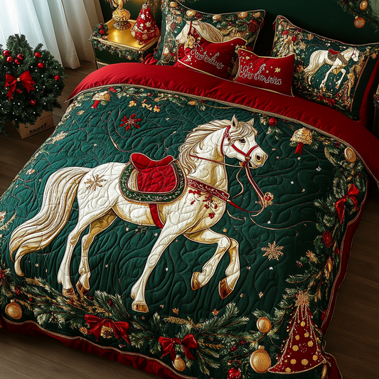 Majestic White Horse TAI101224371 Quilt Bedding Set