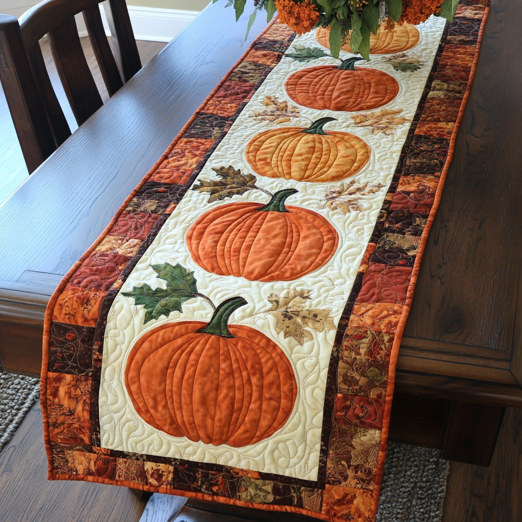 Pumpkin TAI040924376 Quilted Table Runner