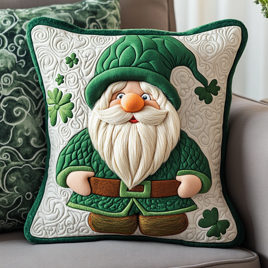 St Patrick's Day Gnome DAI051224149 Quilted Pillow Case