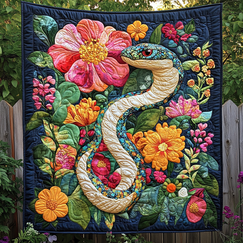 Floral Snake DAI301224002 Quilt Blanket