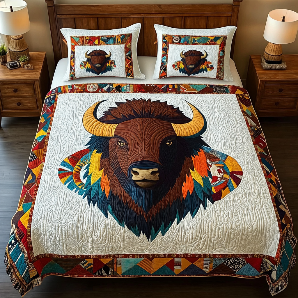 Native American Bison DAI301224242 Quilt Bedding Set