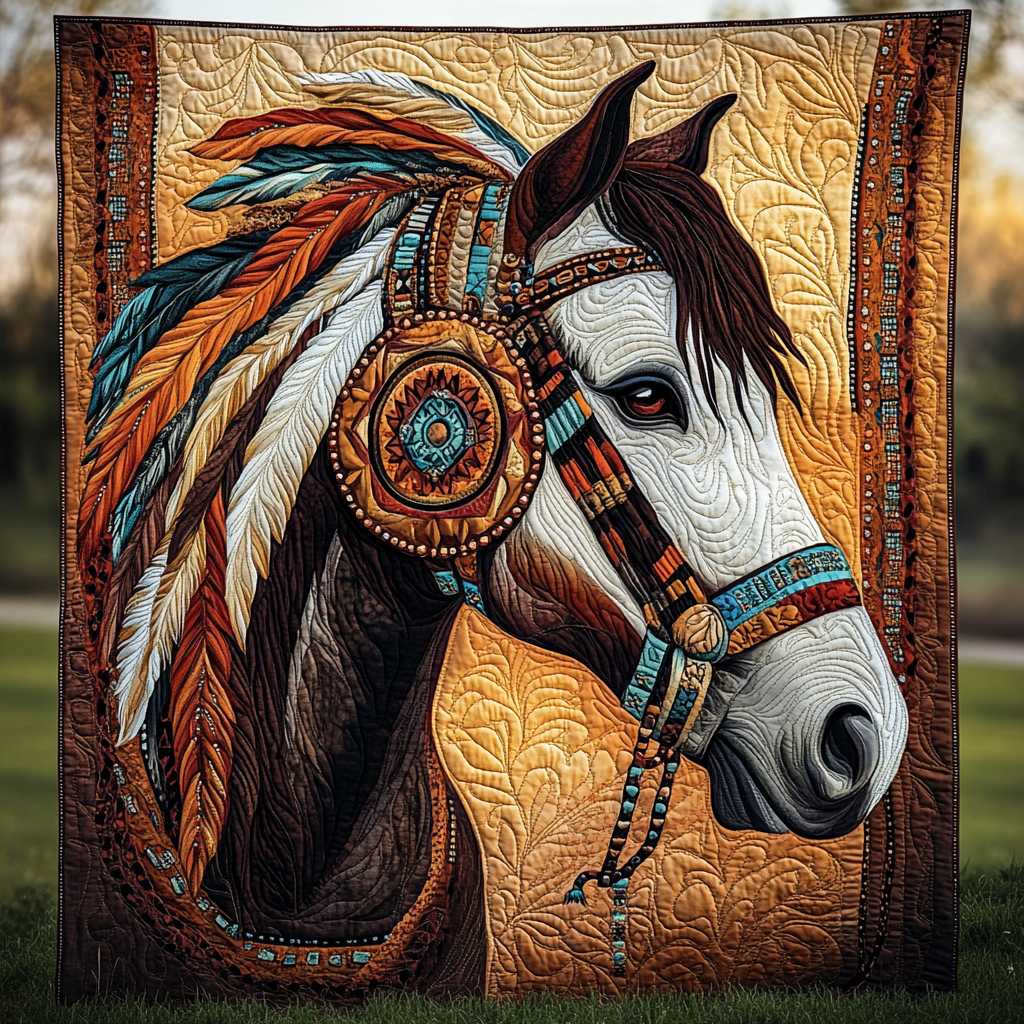 Native Horse TAI111124218 Quilt Blanket