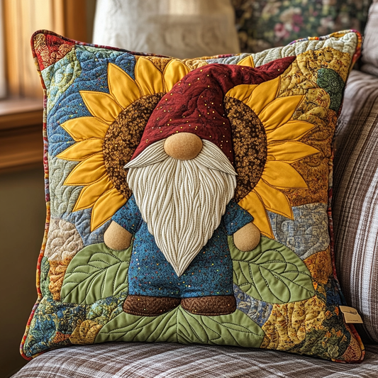 Sunflower Gnome DAI301224141 Quilted Pillow Case