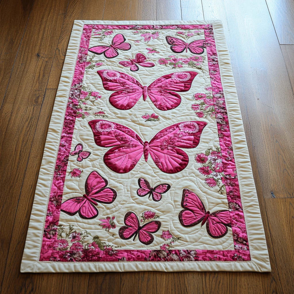 Butterfly TAI040924393 Quilted Table Runner