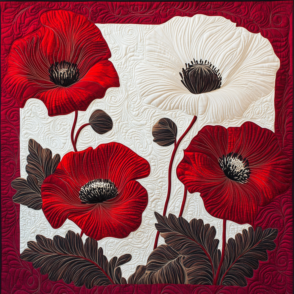 Poppy Flower DAI141124554 Quilt Blanket