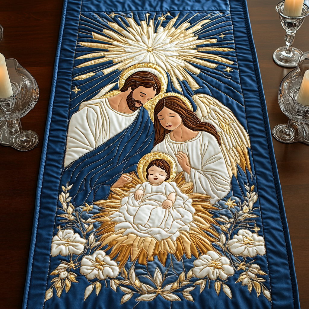 Nativity TAI111124332 Quilted Table Runner