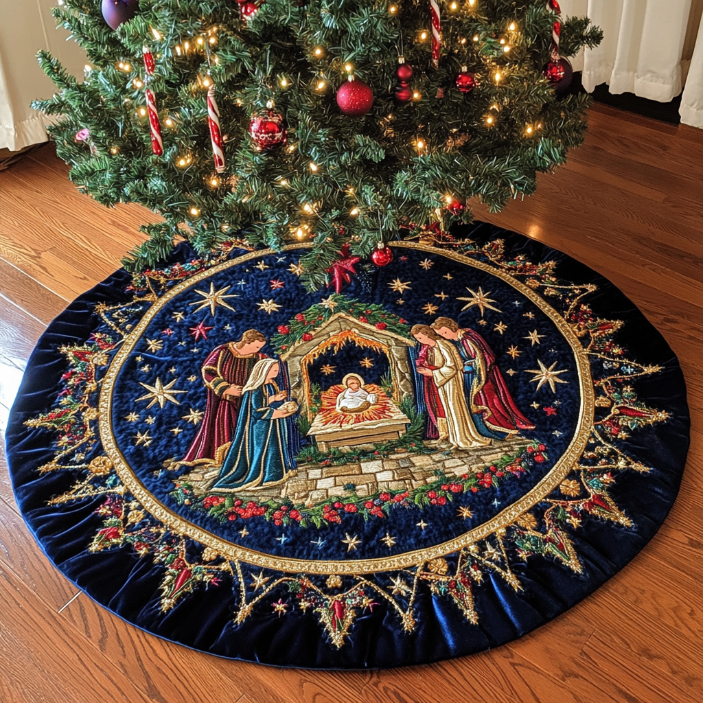 Nativity TAI021024088 Quilted Tree Skirt