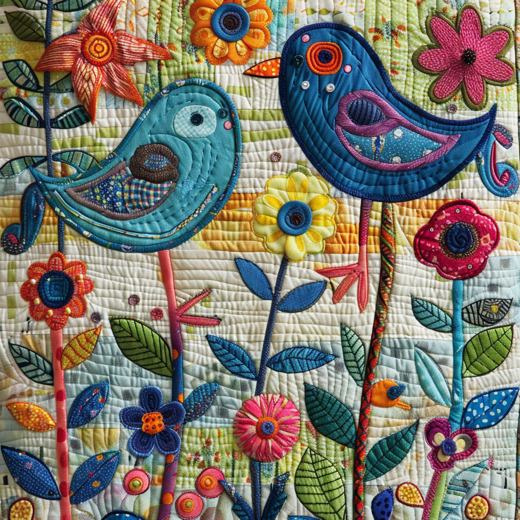 Blue Birds TAI251124176 Quilt Blanket