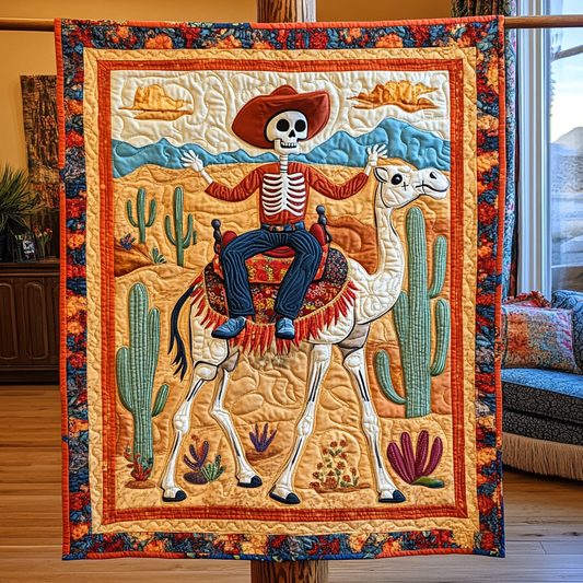 Desert Cowboy Skeleton DAI241224385 Quilt Blanket