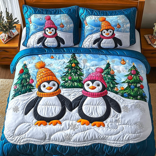 Christmas Penguin TAI201124306 Quilt Bedding Set