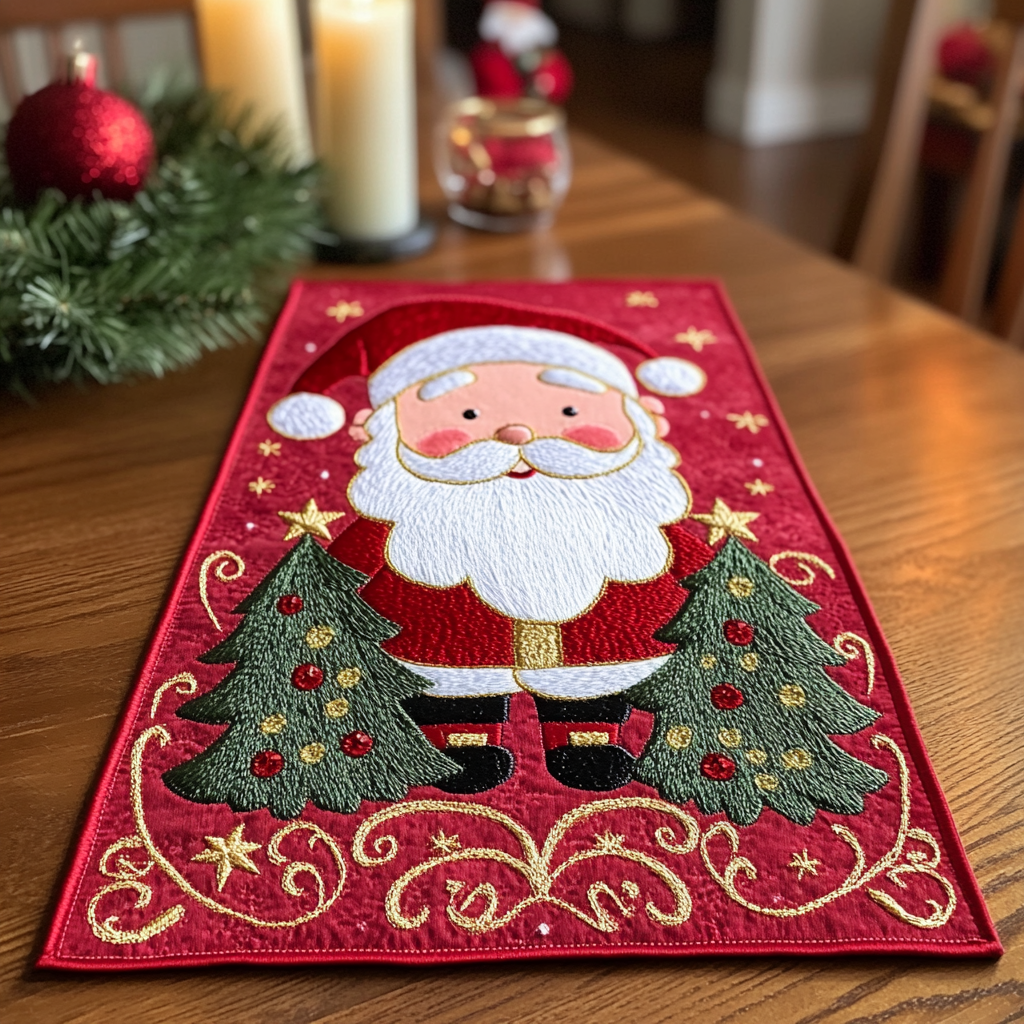 Christmas Santa TAI111124309 Quilted Table Runner