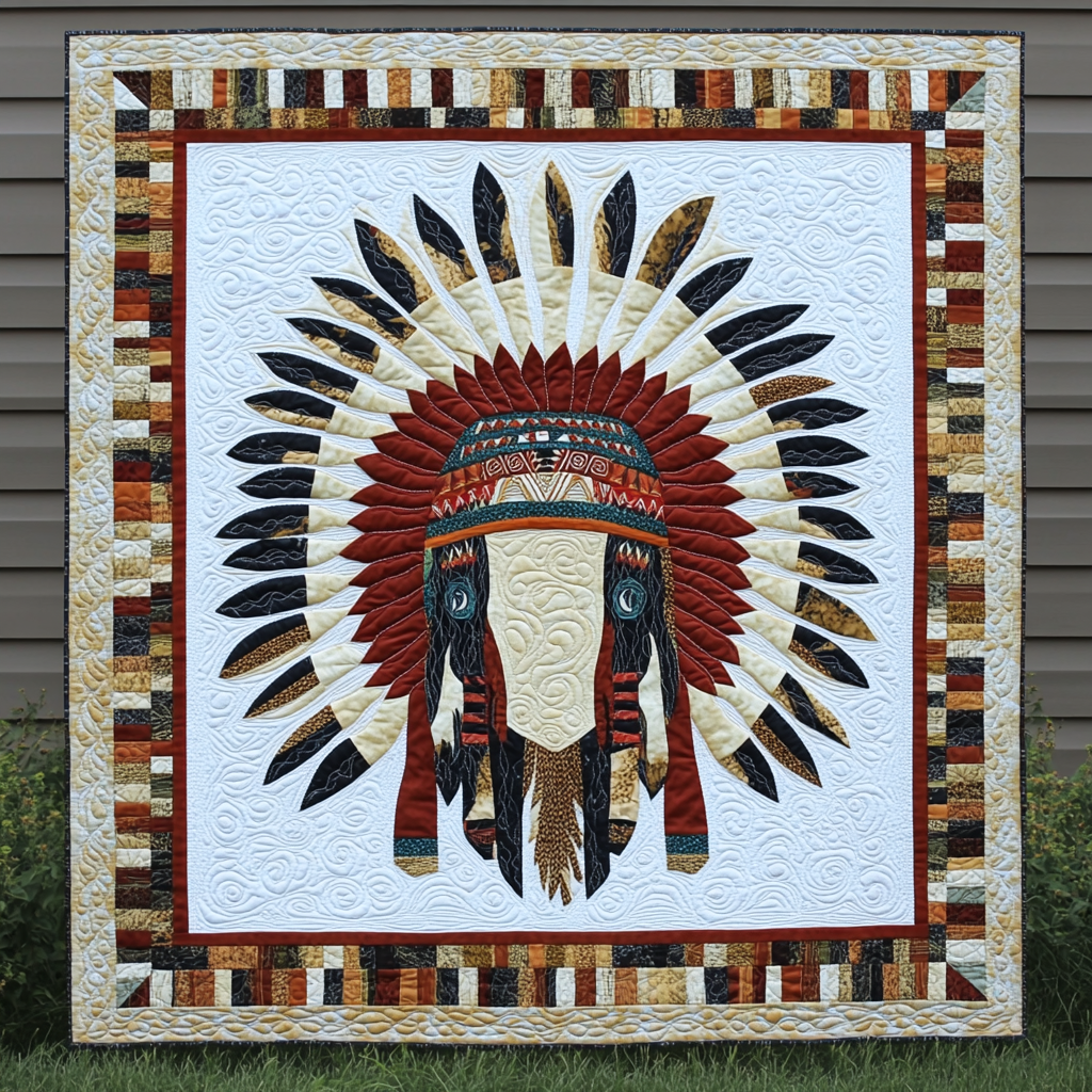 Native American War Bonnet DAI090924097 Quilt Blanket