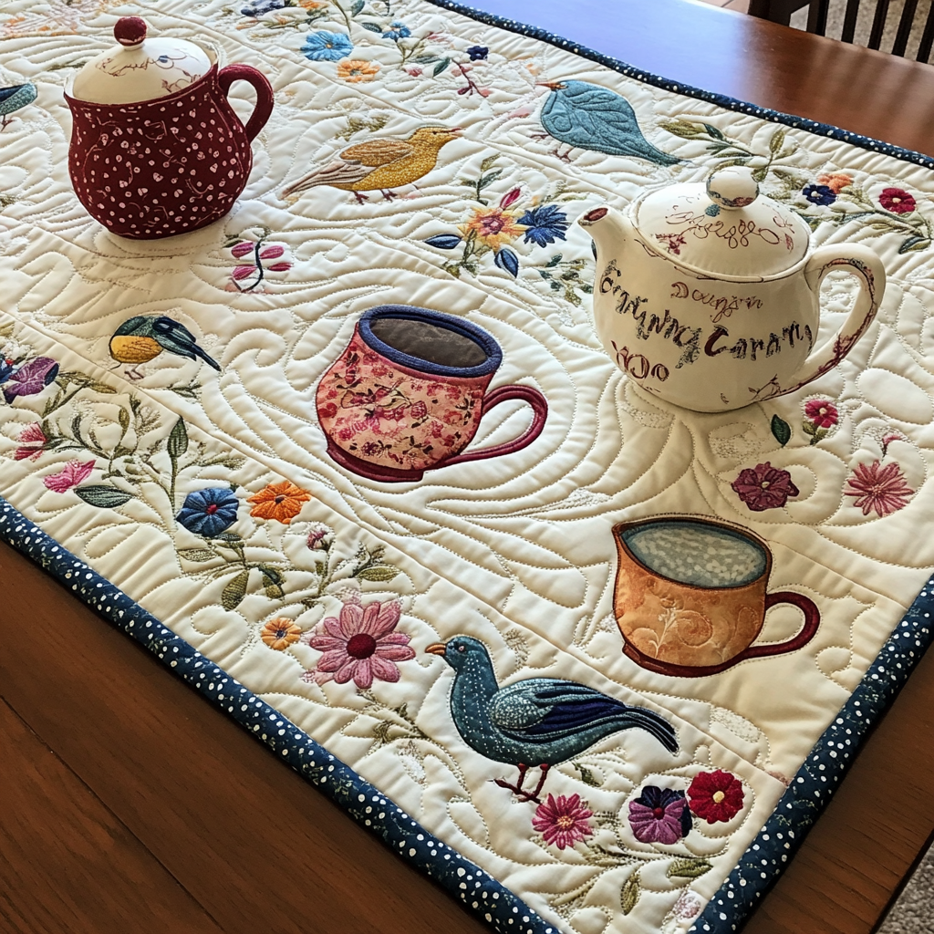 Teapot TAI041024248 Quilted Table Runner