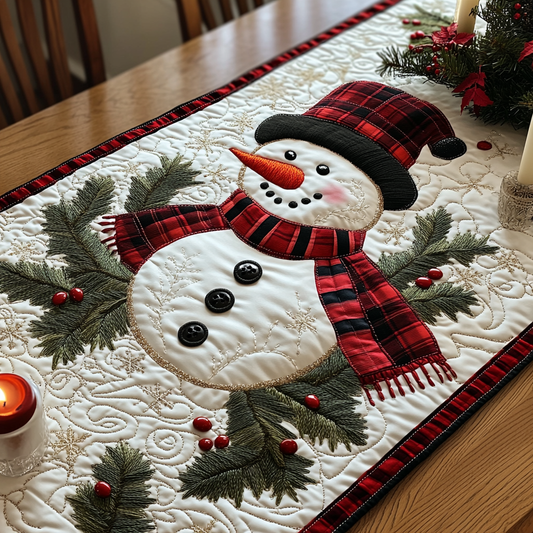 Christmas Snowman TAI111124359 Quilted Table Runner