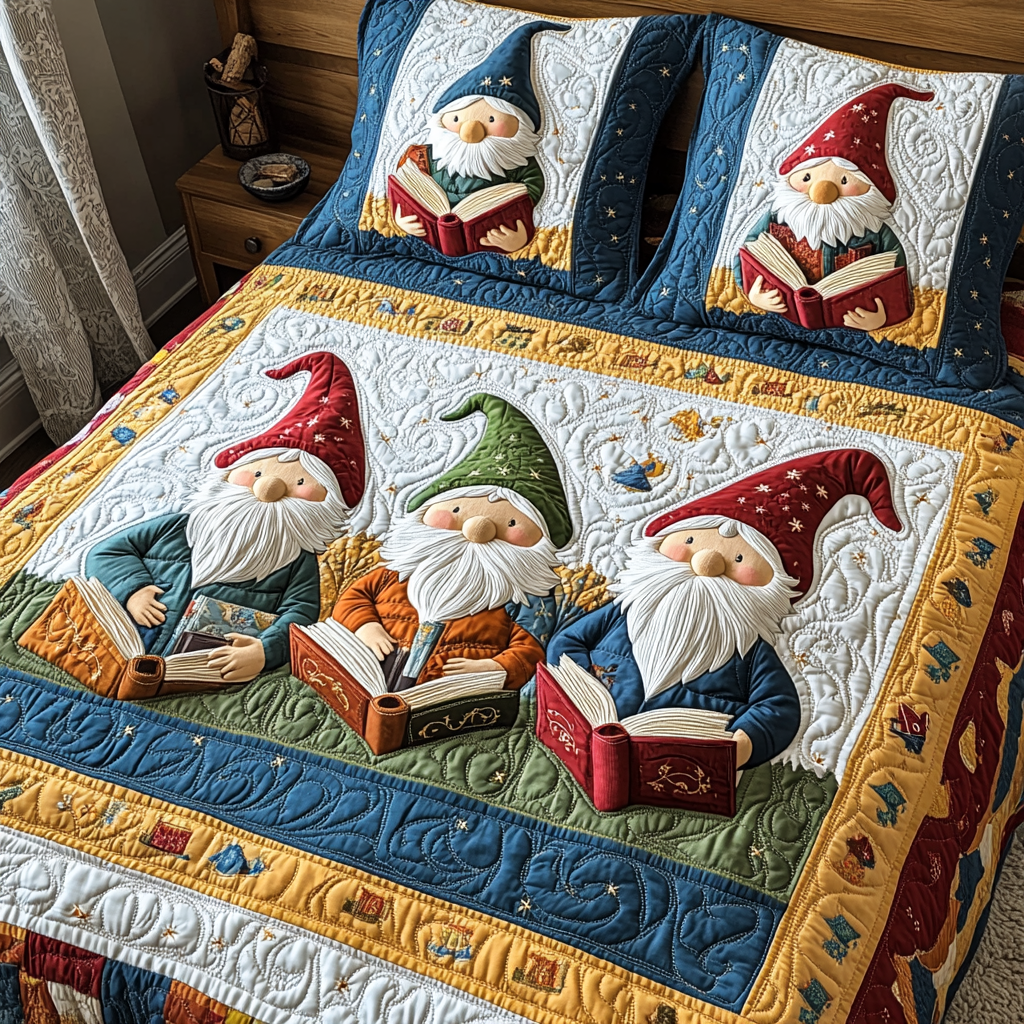 Reading Gnome DAI241224182 Quilt Bedding Set