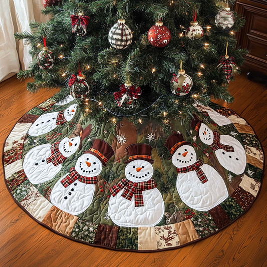 Christmas Snowman TAI141124312 Quilted Tree Skirt