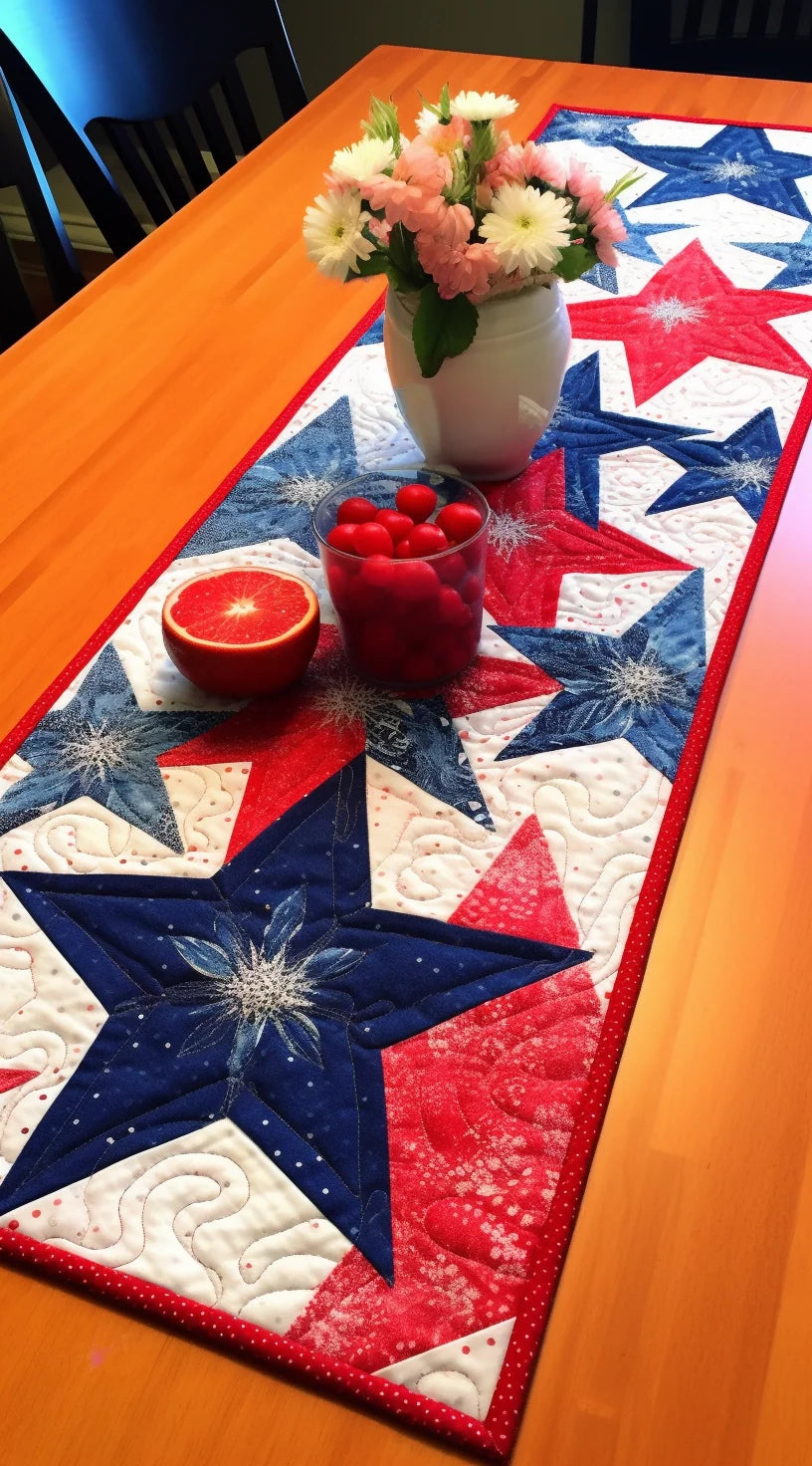 Patriotic Star TAI260224453 Quilted Table Runner