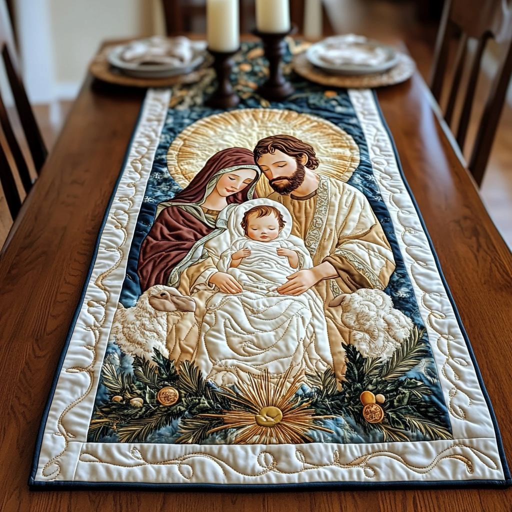 Nativity Scene TAI021024331 Quilted Table Runner