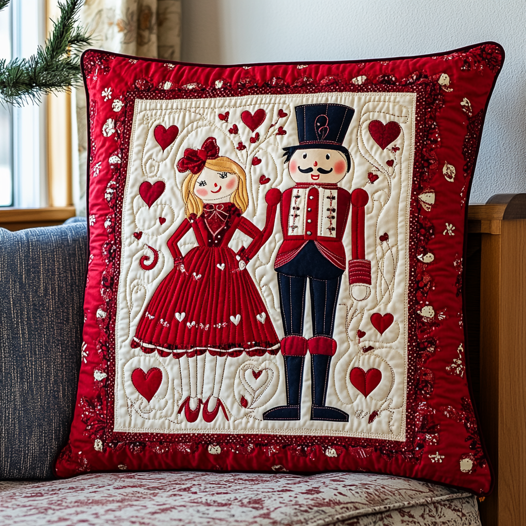 Valentine Nutcracker DAI090125342 Quilted Pillow Case