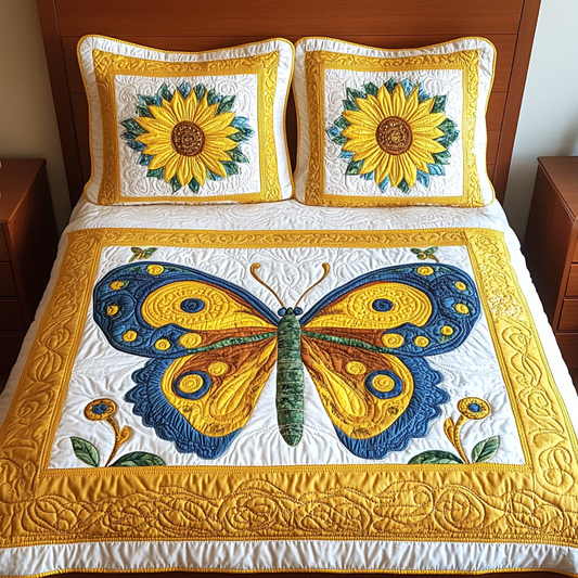 Sunflower Butterfly DAI040924027 Quilt Bedding Set