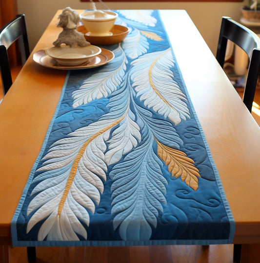 Feather TAI271223063 Quilted Table Runner