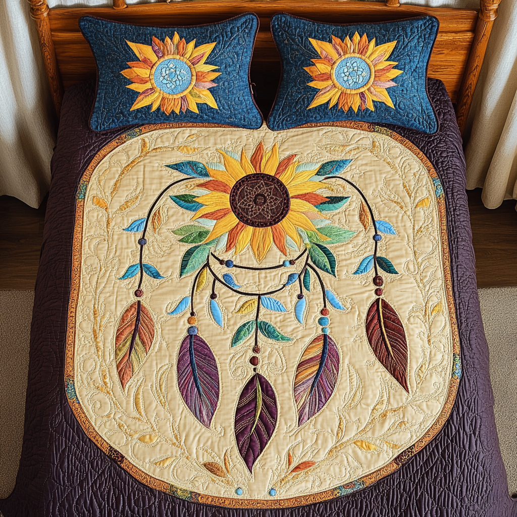 Sunflower Dreamcatcher DAI040924038 Quilt Bedding Set