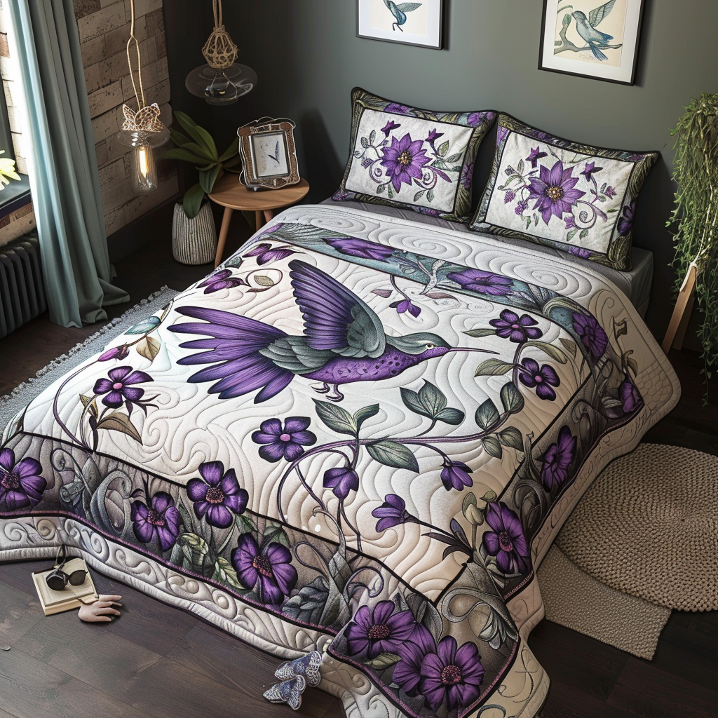 Hummingbird TAI111124158 Quilt Bedding Set