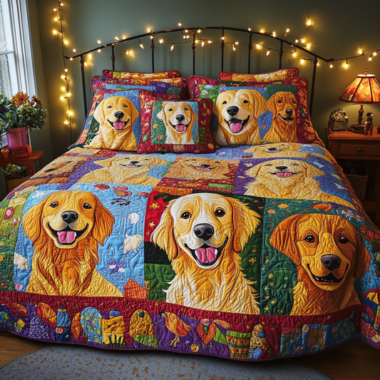 Golden Retriever TAI181024369 Quilt Bedding Set