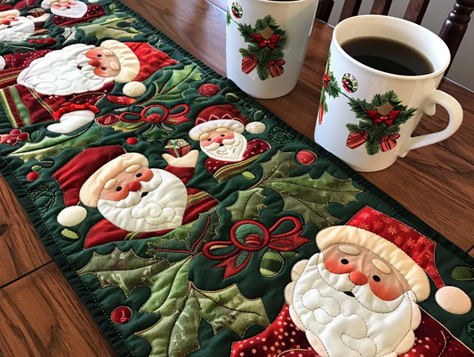 Christmas Santa TAI111124372 Quilted Table Runner