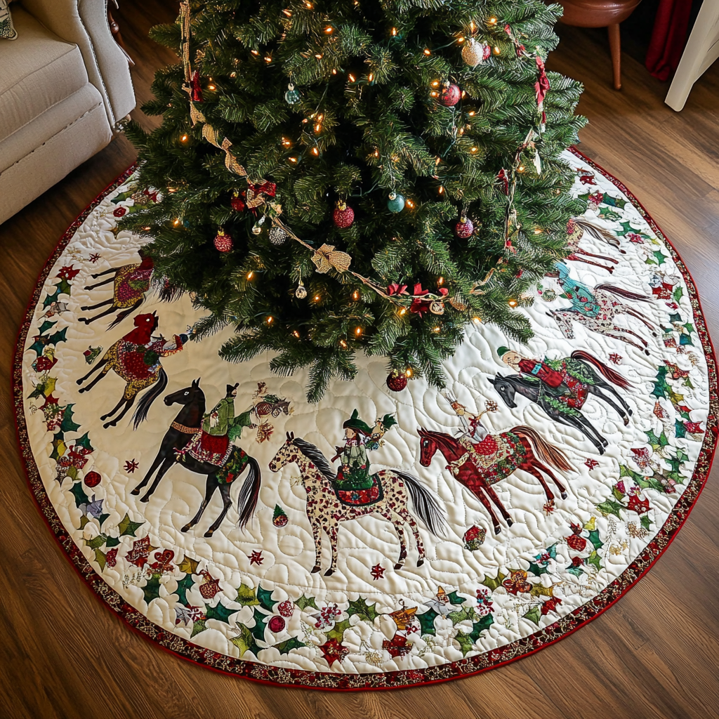 Christmas Horse TAI041024114 Quilted Tree Skirt