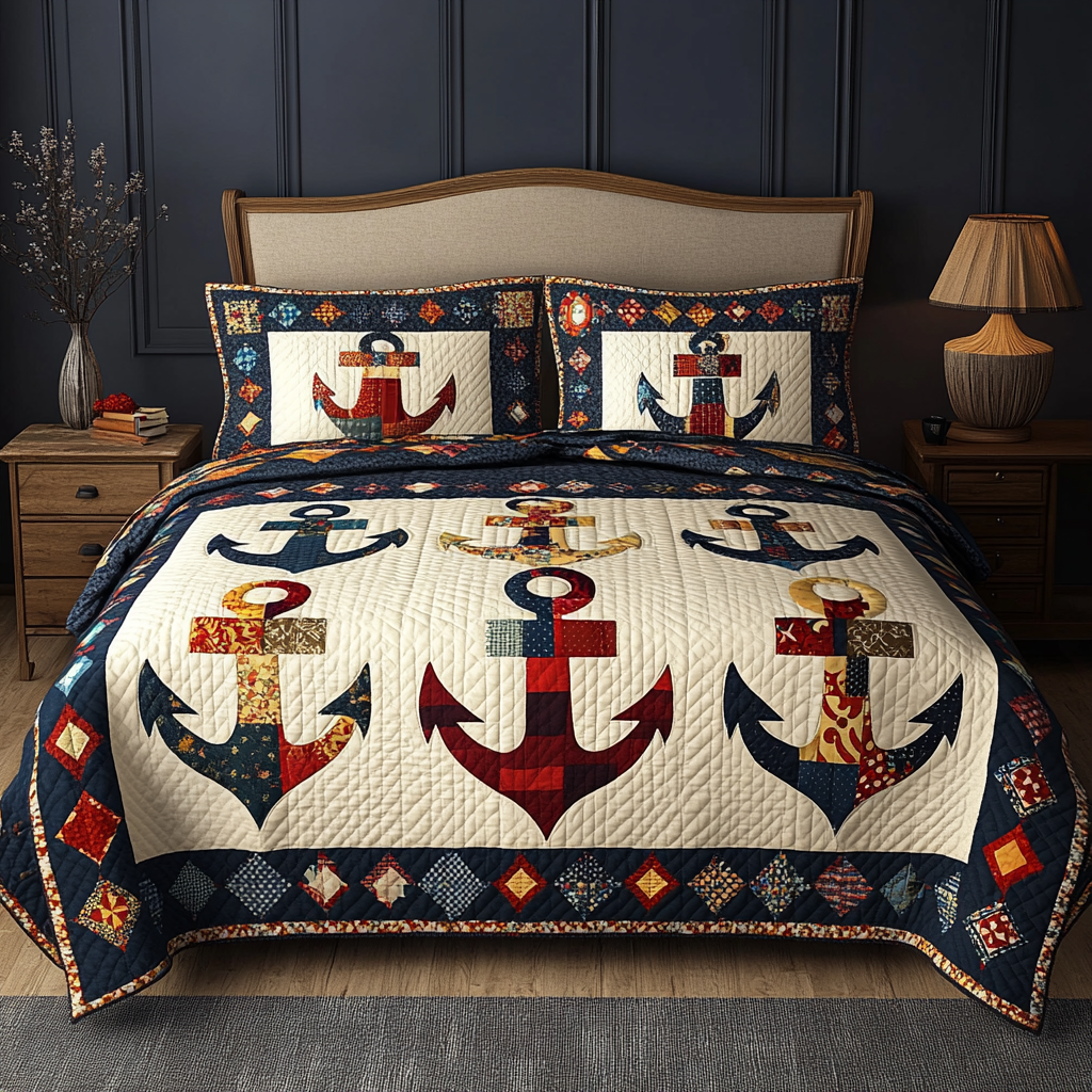 Nautical Anchor DAI280824119 Quilt Bedding Set