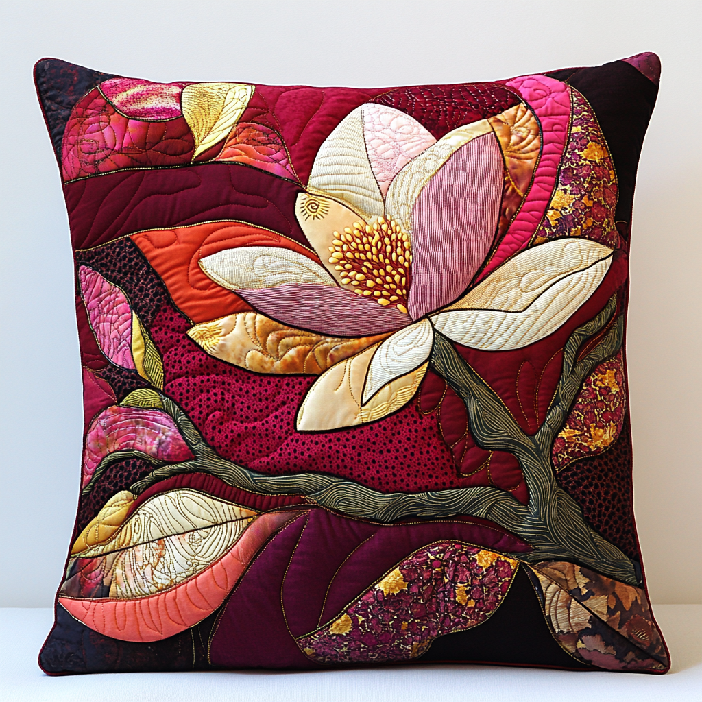 Magnolia Flower DAI110225244 Quilted Pillow Case