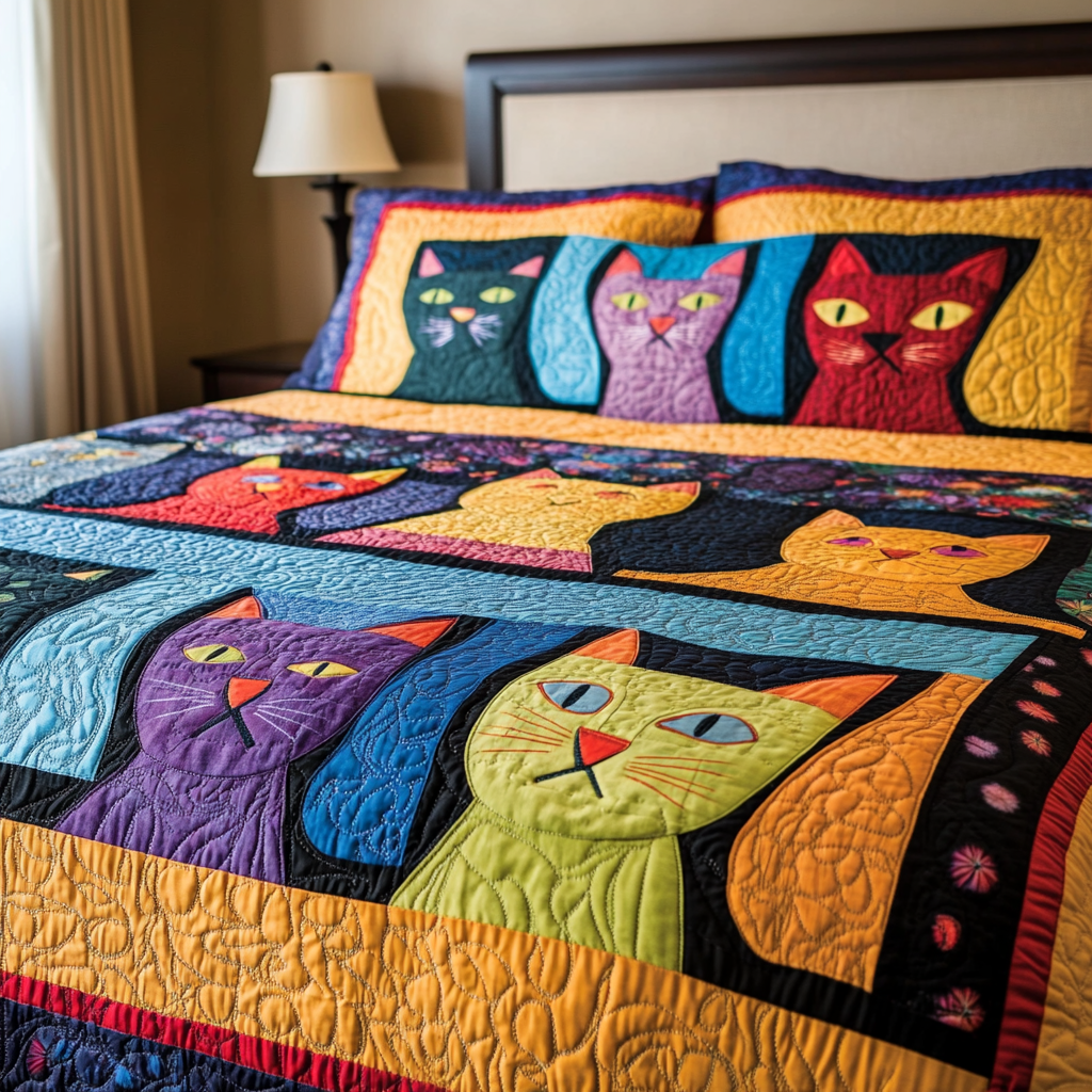 Cat TAI041024530 Quilt Bedding Set